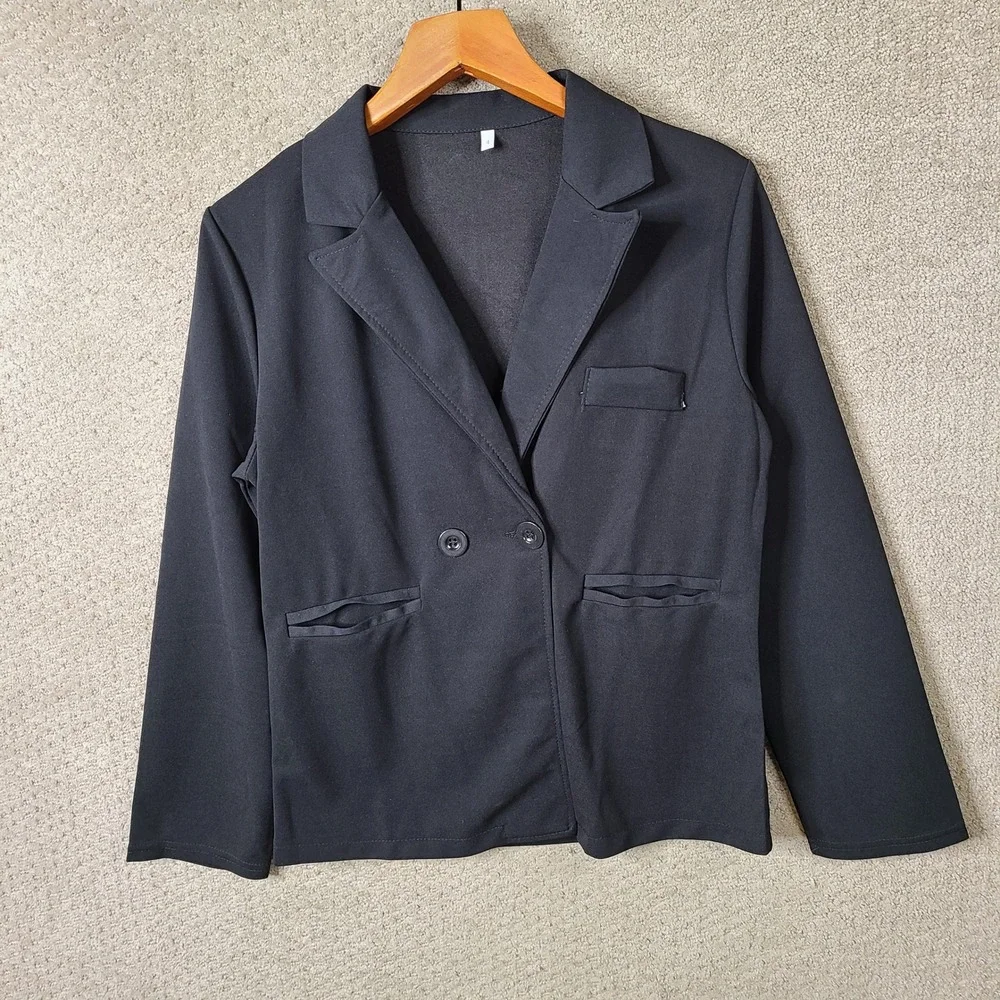 Womens‎ Blazer Jacket Womens 4 Black Double Breasted Lightweight Casual Formal